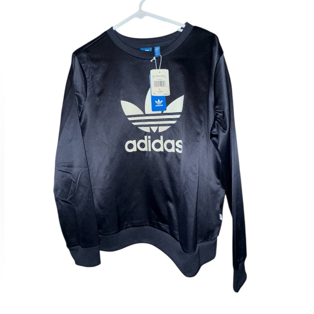NEW Adidas Navy Satin Crewneck
